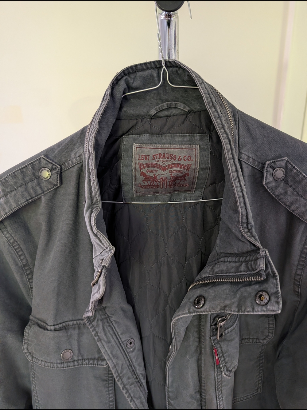 Levi's Men's Indigo Grey Quilted Field Jacket